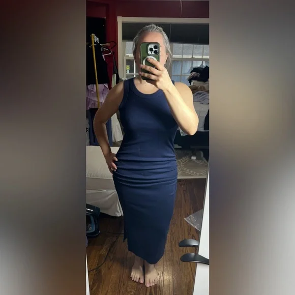 Michael Stars Color Midnight Wren Tank Midi Dress Super Soft Size Medium - Picture 2 of 4